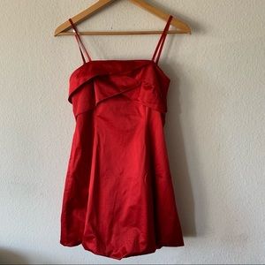Karen Millen Red Satin Formal Dress bubble hem